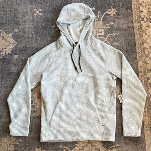 Textured Light Gray Hooded Performance Fleece Small